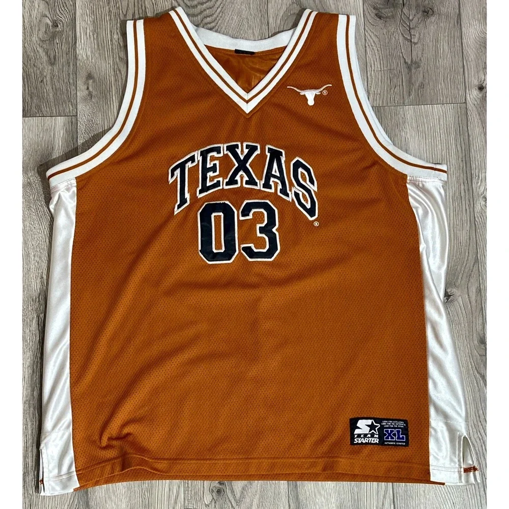 Vintage Texas LongHorns Basketball Jersey #03 Big 12. Starter Embroidered Sz. XL